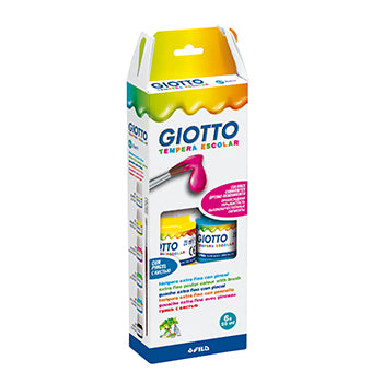 Bluepixel Equipamentos e Serviços Informáticos Lda | Guache Líquido Giotto 25ml x6 + Pincel | Material Escolar Giotto Guaches Infantis