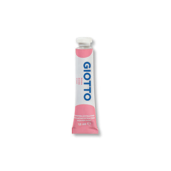 Guache infantil Giotto rosa em tubo de 12ml, cor vibrante para arte e pintura de crianças.