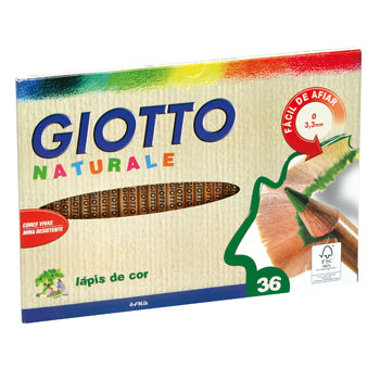 Lápis de Cor Giotto Natural 36un em caixa de 18cm, lápis de desenho coloridos para arte e criatividade.