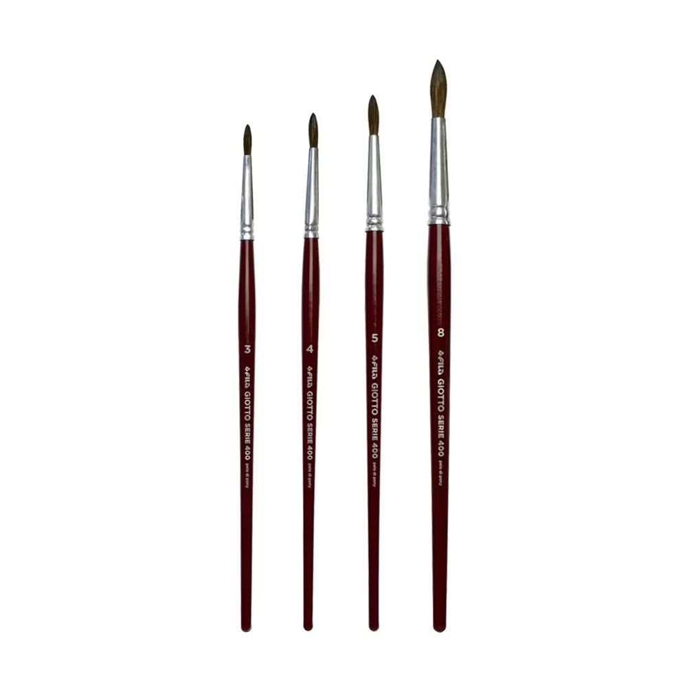 Bluepixel Equipamentos e Serviços Informáticos Lda | Pincel Guache e Aguarela Redondo Giotto Art 400 Nº3/4/5/8 – Kit com 4 unidades Giotto Pincéis