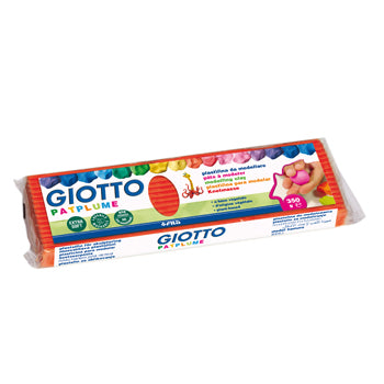 Plasticina vermelha Giotto Patplume 350g, massa de modelar infantil para crianças, com textura macia e colorida.