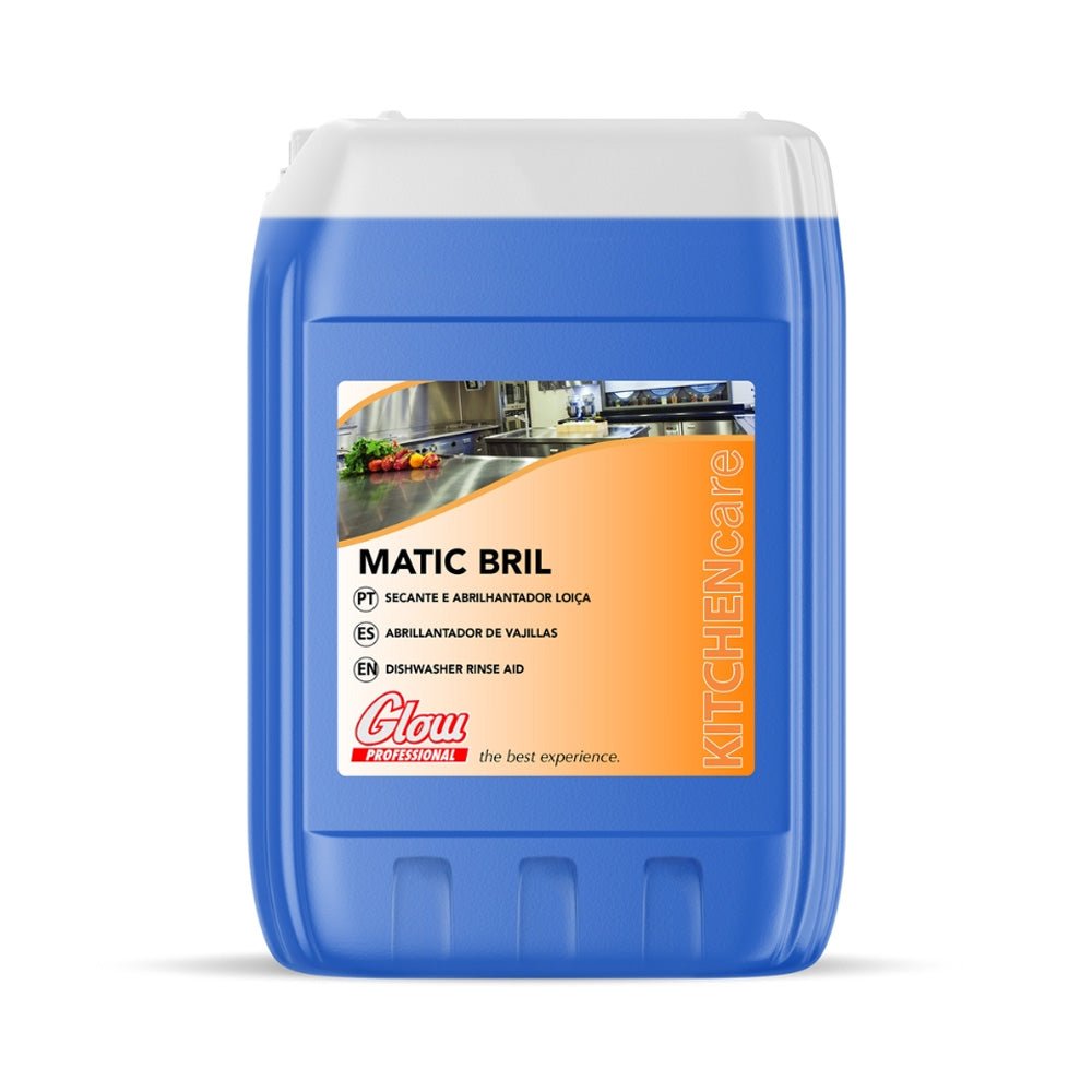 Secante e brilhantador para máquina de lavar louça Glow, embalagem de 10L, ideal para limpeza e brilho da loiça.