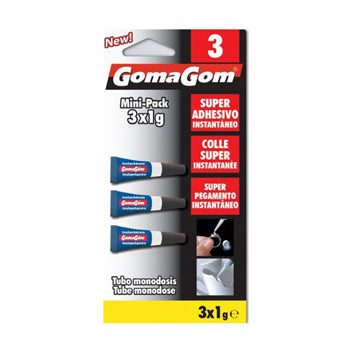 Bluepixel Equipamentos e Serviços Informáticos Lda | Cola Rápida 1g - Kit com 3 Blisters de Cola Instantânea Gomagom Bricolage