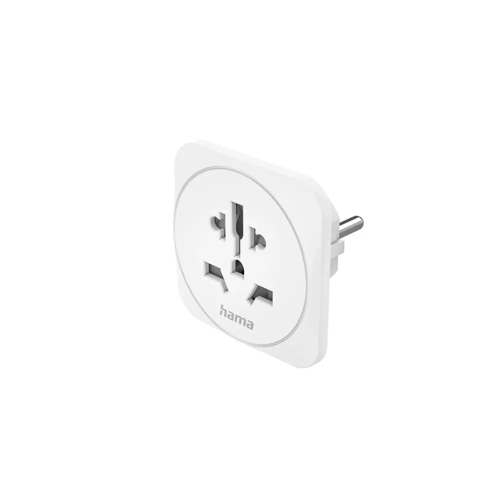 Adaptador de Corrente Universal para Viagem Hama, branco, compatível com diversos países, ideal para viagens internacionais