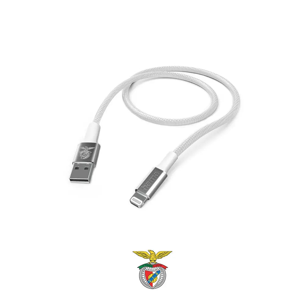 Cabo USB-A 2.0 para Lightning Nylon Benfica 2m Branco