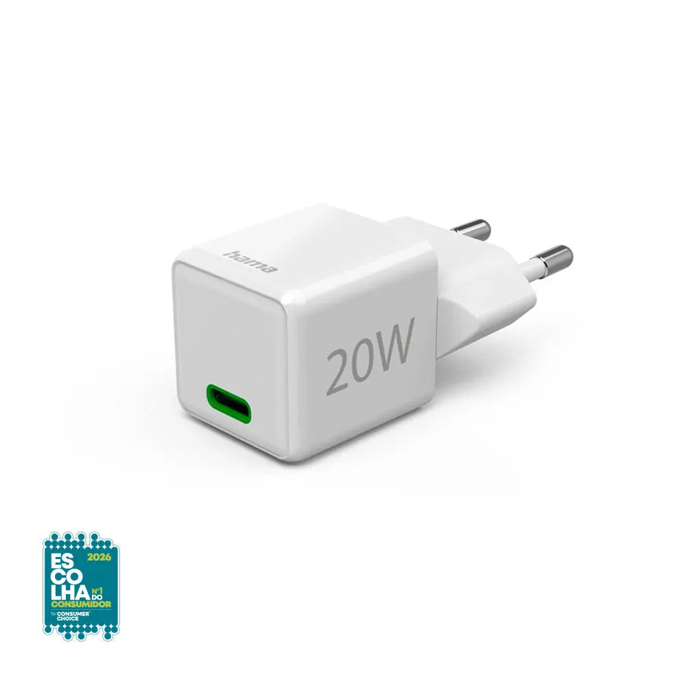 Carregador USB-C 20W Super Mini-Charger Branco