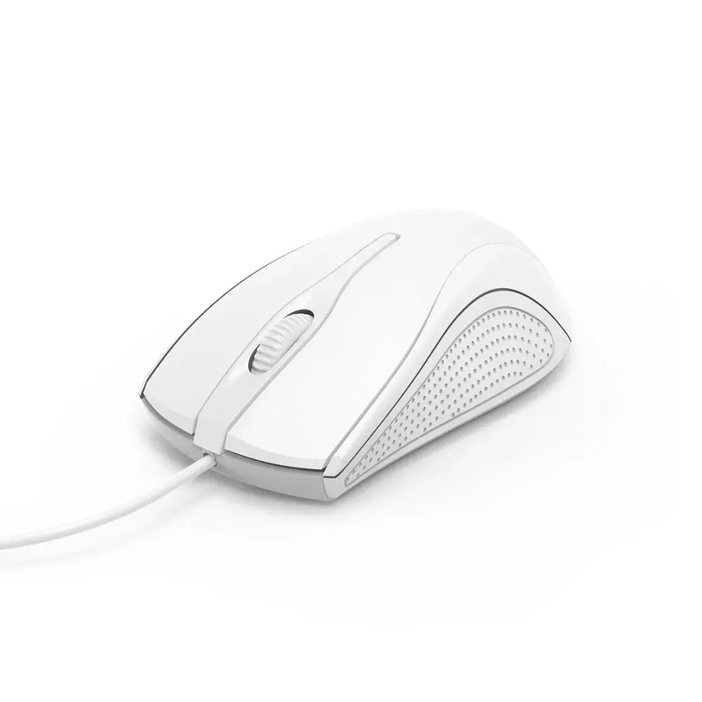 Rato com fio MC-200 branco da Hama, 1,5m, confortável e confiável, com design ergonômico e conexão USB.