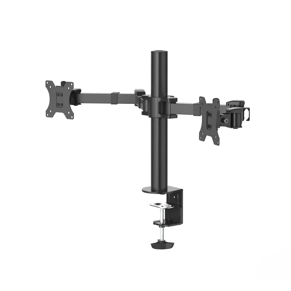 Suporte Hama para 2 monitores de 13 a 32 polegadas com 5 movimentos na mesa, suporte ajustável para escritório.