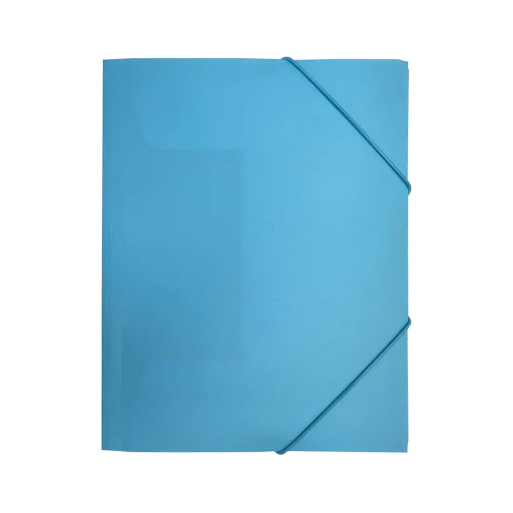 Pasta plástica A4 com elásticos turquesa pastel da HFP, ideal para organizar documentos e papéis.