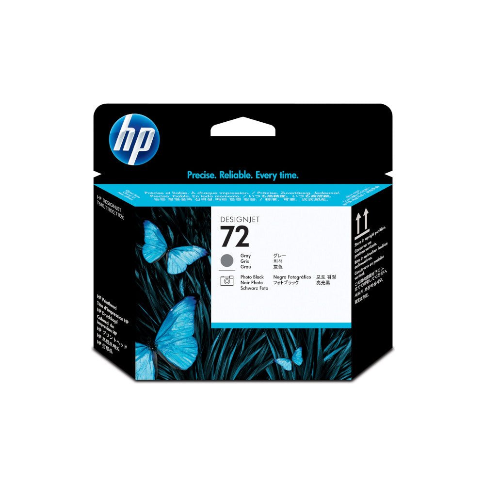 Cabeça de impressão HP 72 original em preto e cinza para impressoras HP, alta qualidade e compatibilidade garantida.