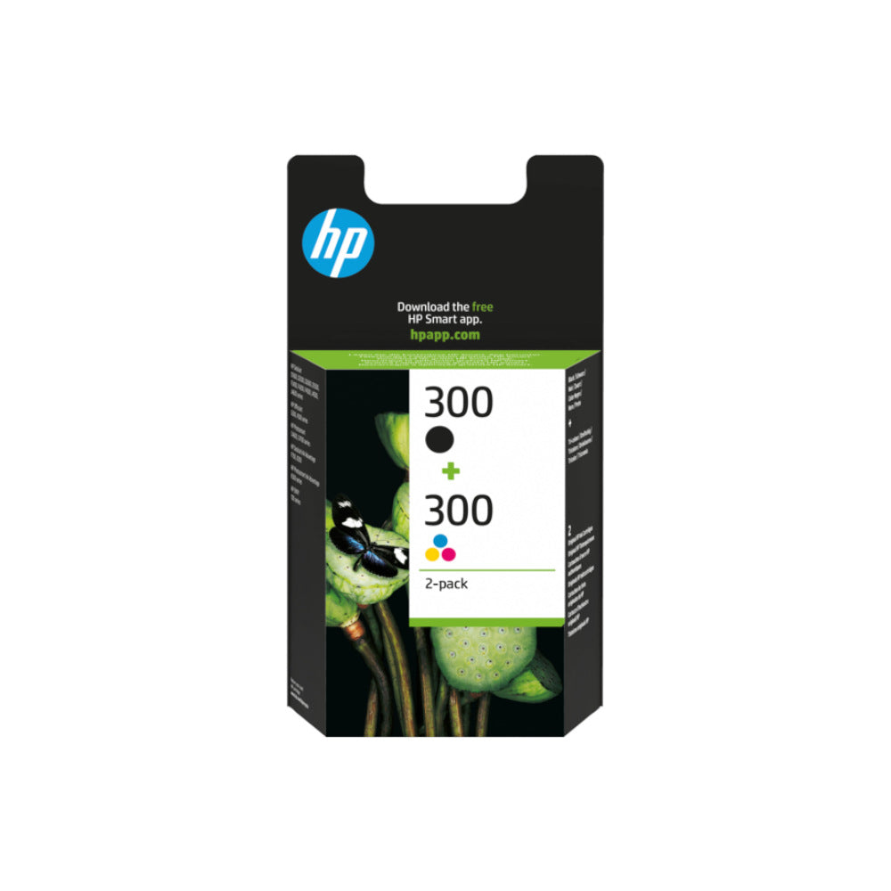 Pacote de tinteiros HP 300 preto e colorido CN637EE de 4ml, compatíveis e de alta qualidade, para impressoras HP.
