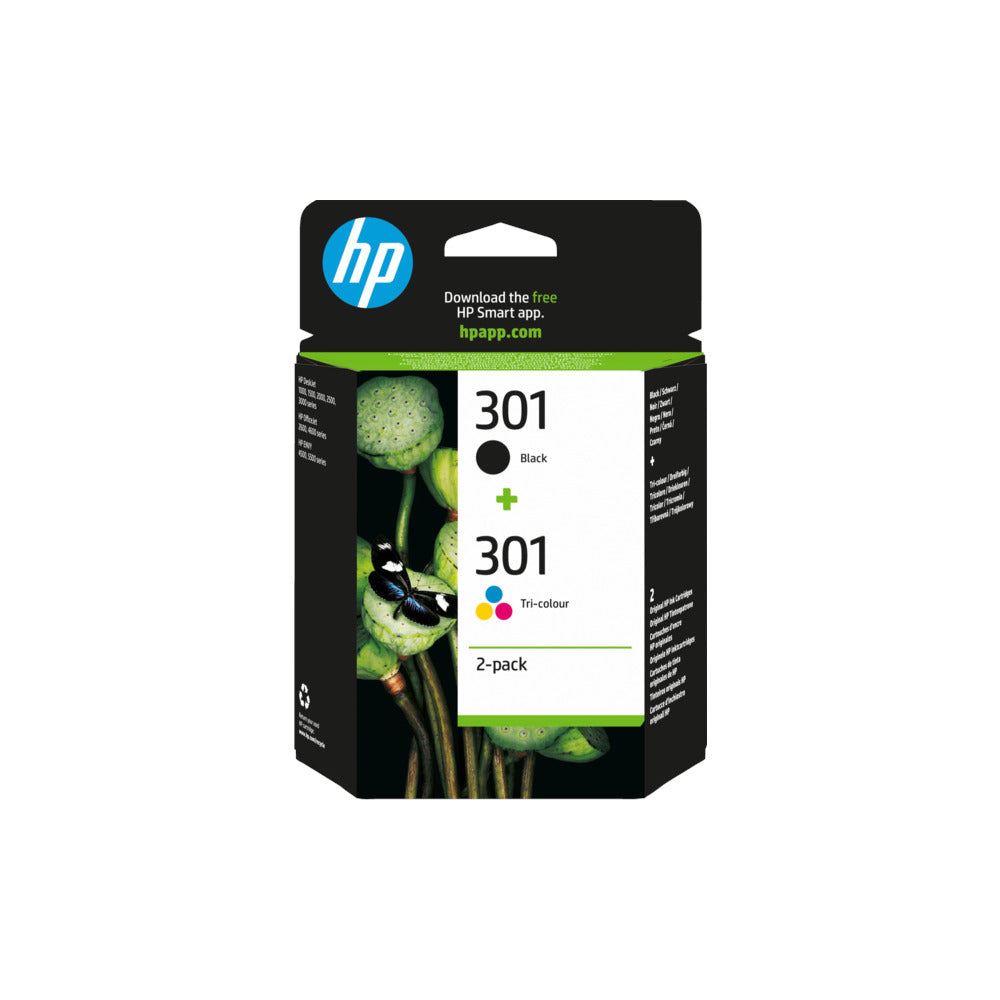 Pack Tinteiro HP 301 Preto/Cor 3ml N9J72AE 2 Unidades - Bluepixel Equipamentos e Serviços Informáticos Lda