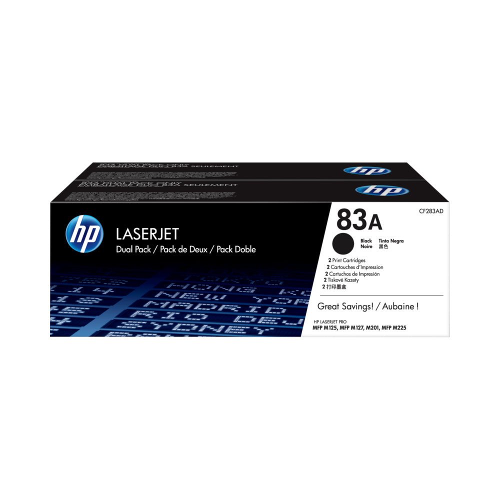 Pack Toners HP 83A Preto CF283AD - 2un, Alta Performance para Impressoras - Bluepixel Equipamentos e Serviços Informáticos Lda