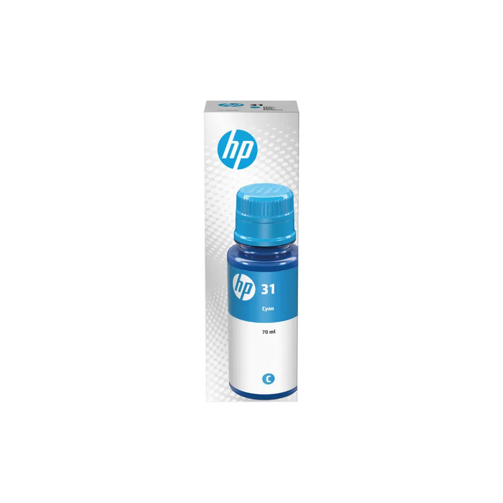 Tinteiro HP 31 Azul original de 70ml para impressoras HP, com capacidade para até 8000 páginas.