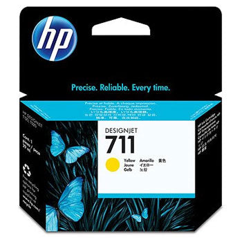 Tinteiro HP 711 Amarelo CZ132A, compatível, de alta qualidade, com 29ml, para impressoras HP originais.