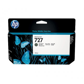 Tinteiro HP 727 Preto Matte HP Original, 130ml, compatível e de alta qualidade, visível na imagem com embalagem e marca HP