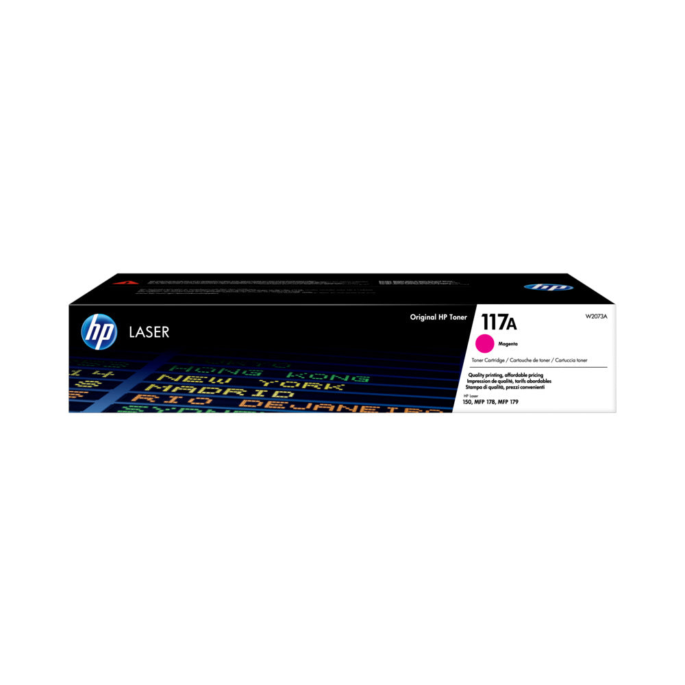 Toner HP 117A Magenta W2073A original de alta capacidade para impressoras HP, até 700 páginas impressas.