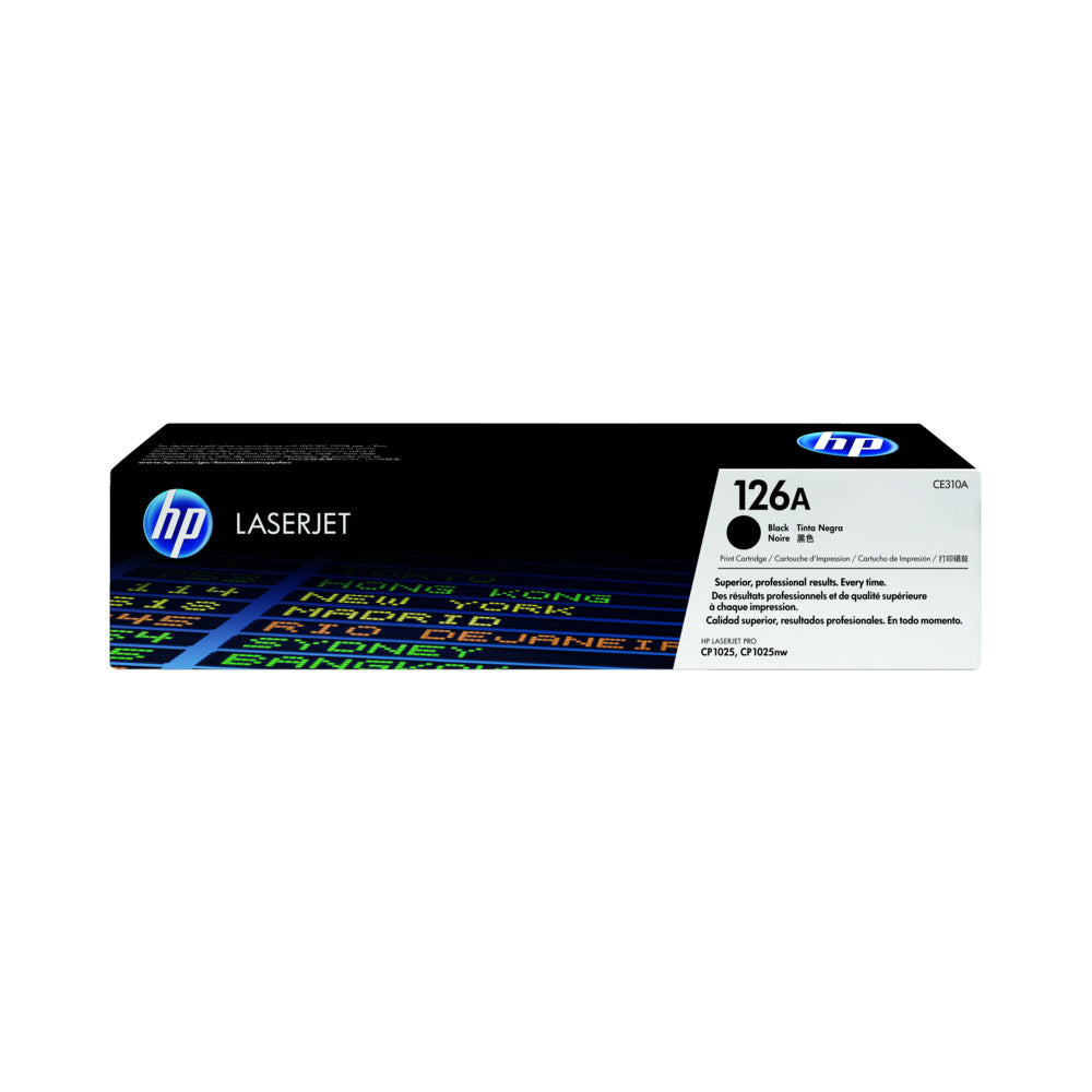Toner HP 126A Preto CE310A original da HP, alta performance, imprime até 1200 páginas, compatível com impressoras HP.