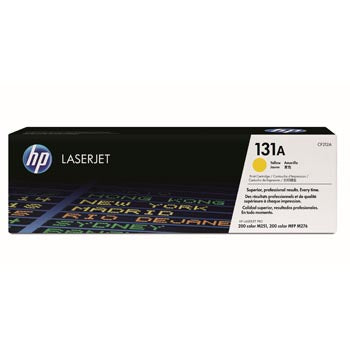 Toner HP 131A Amarelo original para impressora HP, capacidade para 1800 páginas, compatível com impressoras HP.