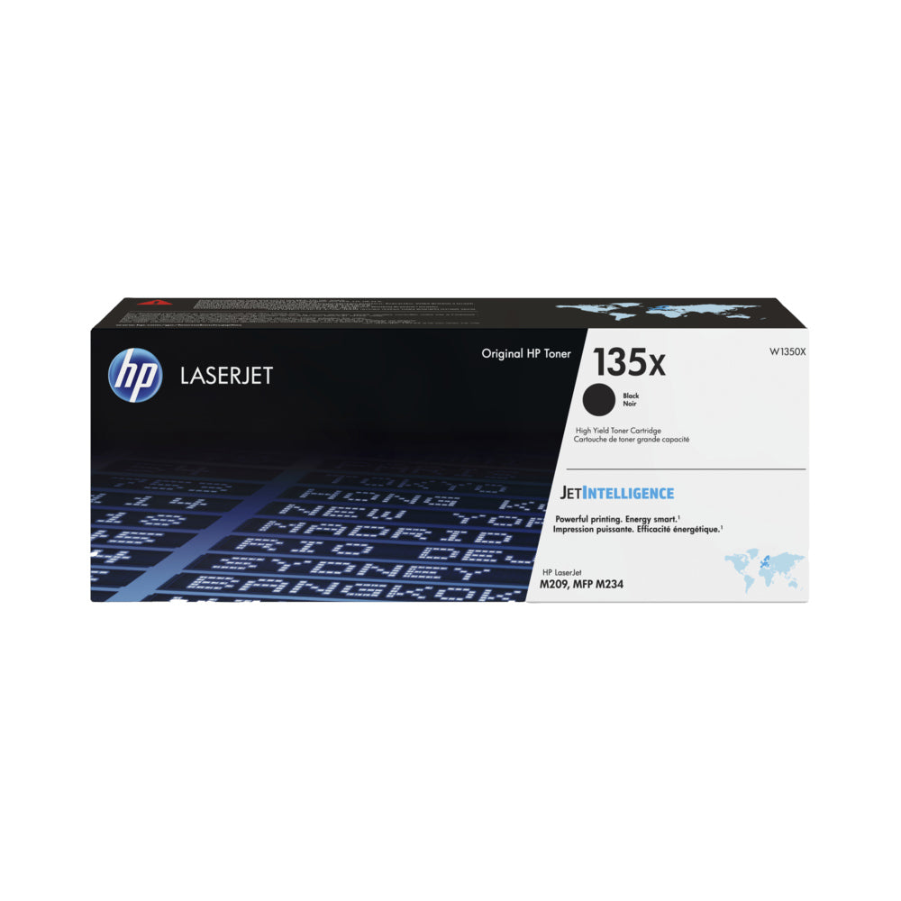 Toner HP 135X Preto W1350X de alta capacidade para impressoras, original HP, ideal para impressões de alta quantidade