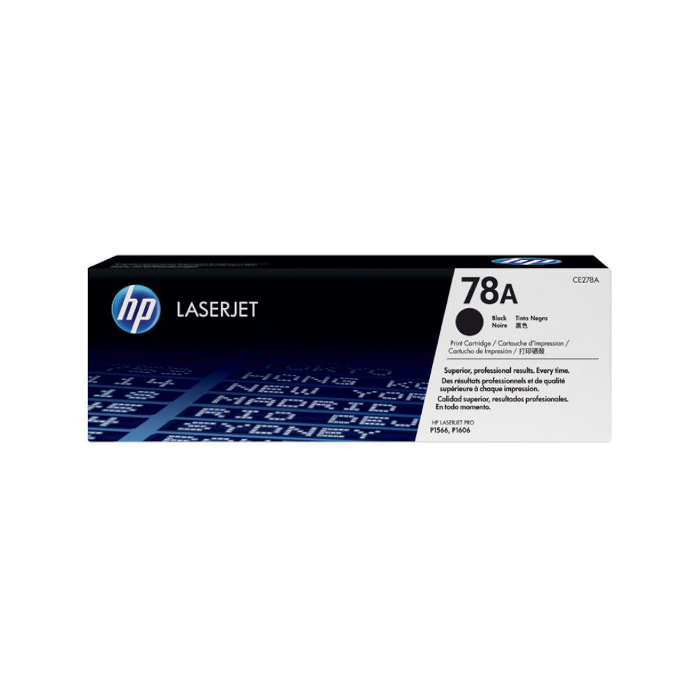 Toner HP 78A Preto CE278A de alta capacidade para impressoras HP, até 2100 páginas, original HP, em embalagem de cartucho.