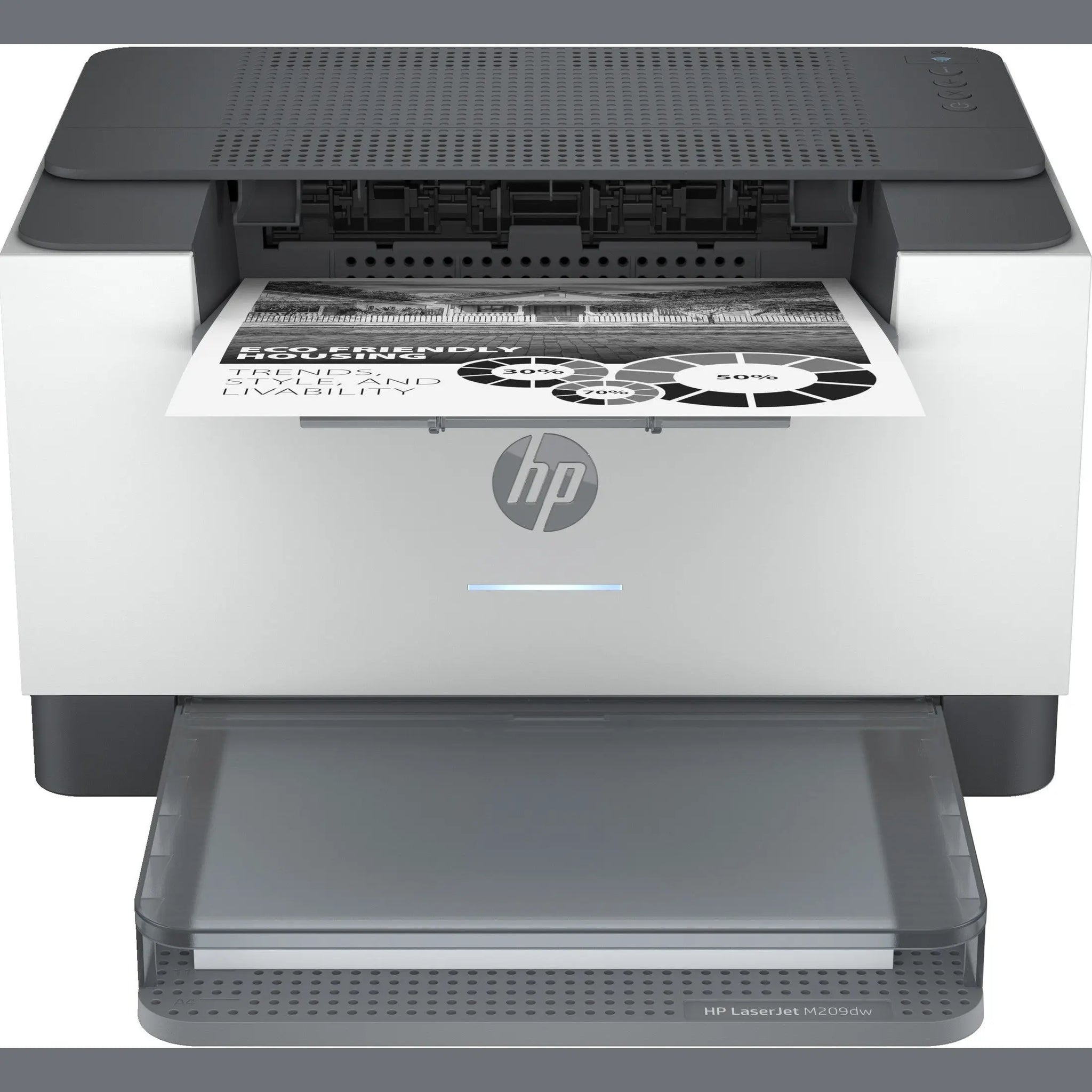 Impressora HP LaserJet M209dw Mono Laser B&W A4 com Wi-Fi, impressão duplex e velocidade de 29 ppm.