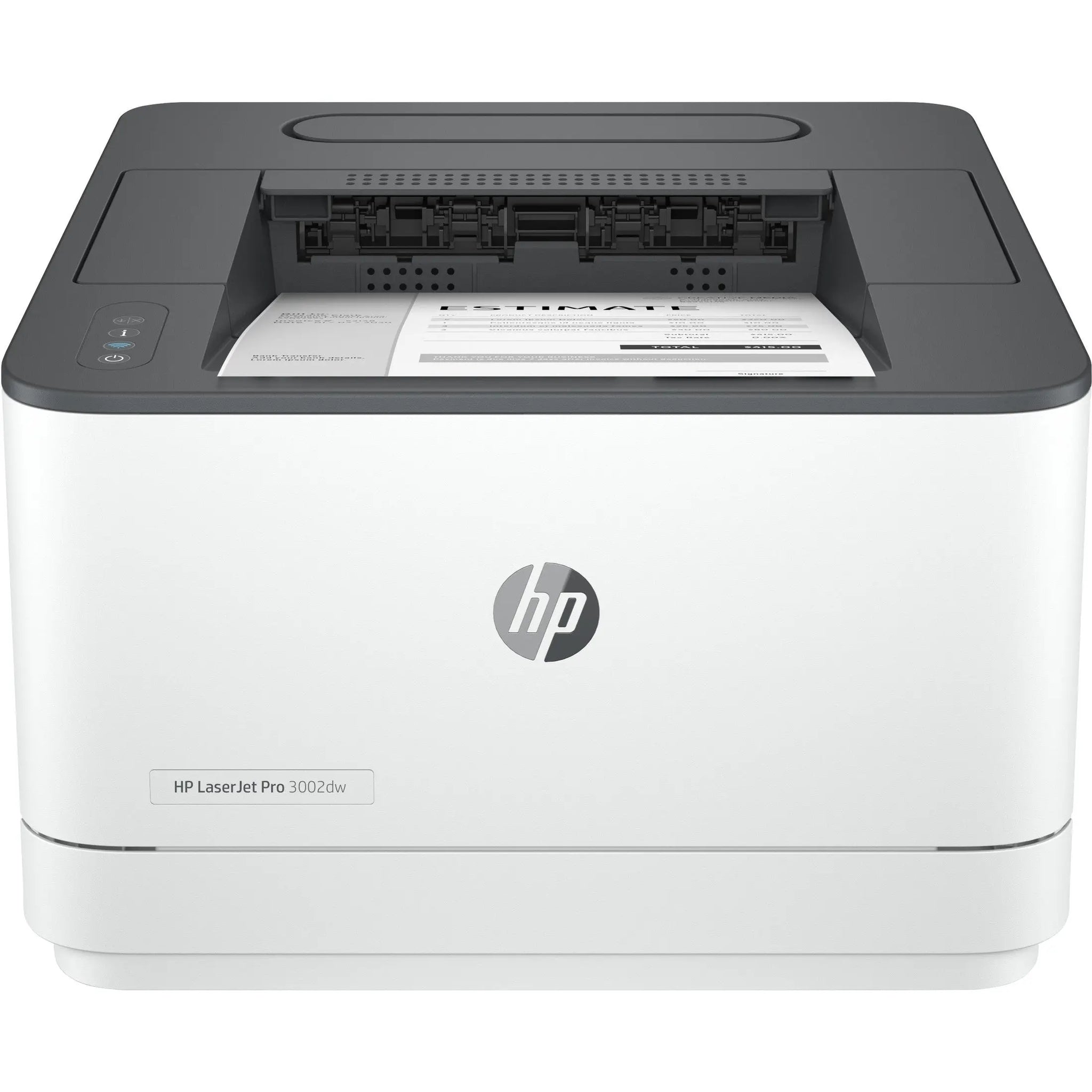 Impressora laser mono HP LaserJet Pro 3002dw com Wi-Fi, função duplex, impressão A4, 33 ppm, vista frontal.