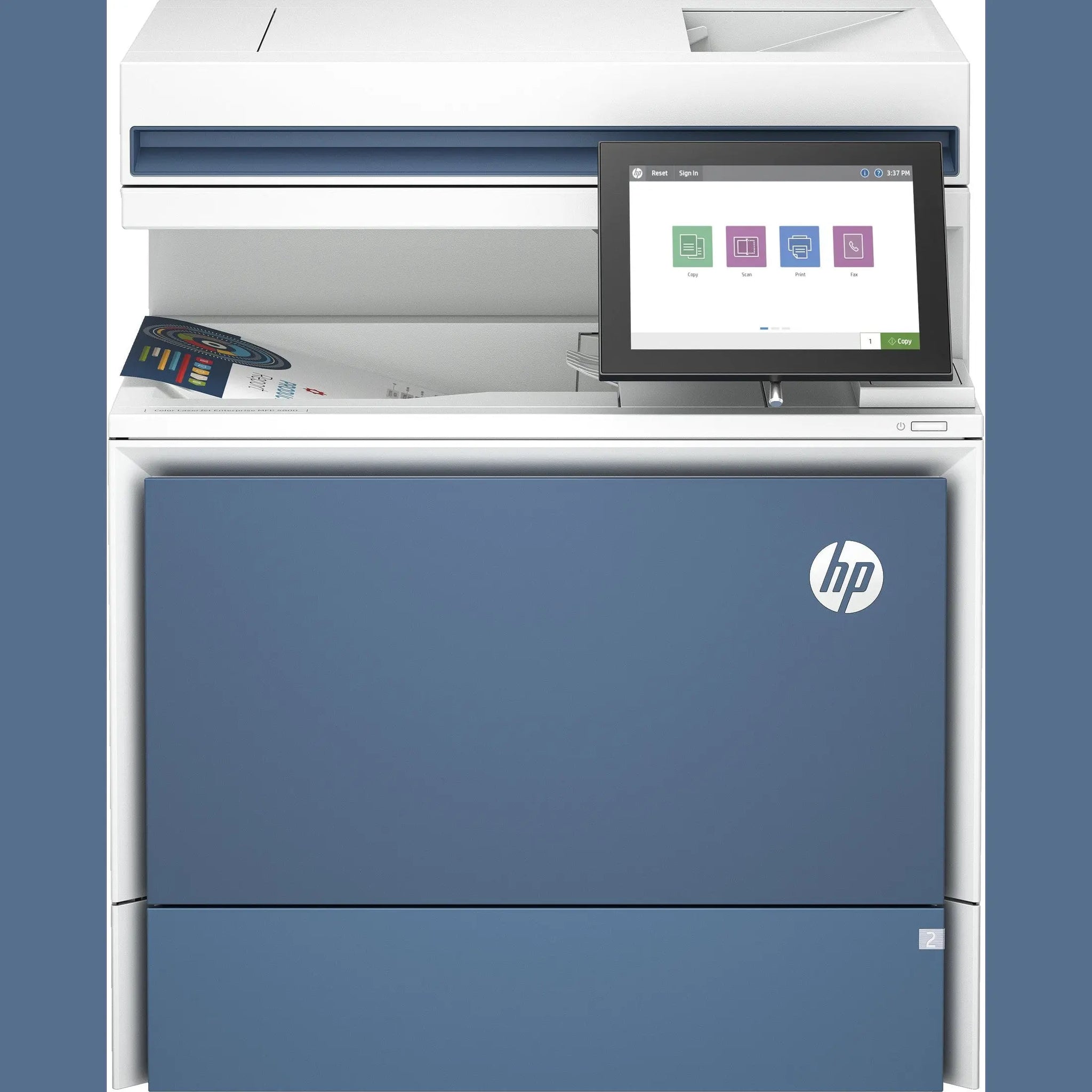 Impressora multifuncional HP Color LaserJet Enterprise MFP 5800dn, impressora a laser color A4 com velocidade de 43ppm.