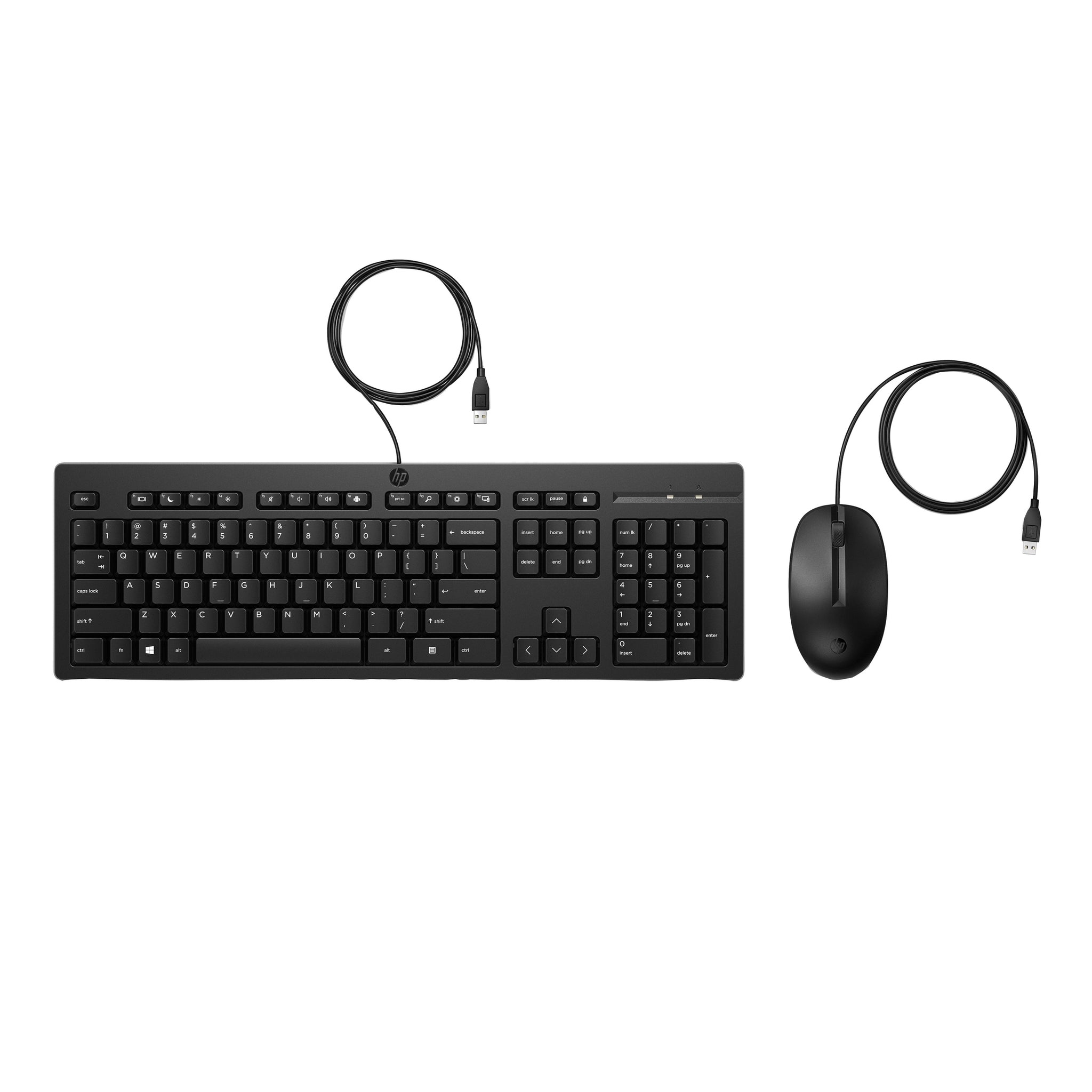 Mouse HP 225 com teclado KB G2 PT-PT, conjunto com fio, teclado em português e mouse para uso diário.