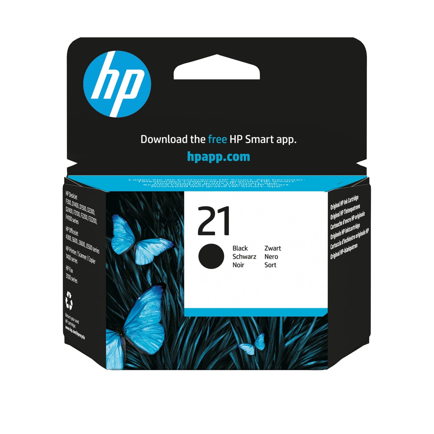 Cartucho de Tinta HP 21 Original Preto C9351AE para Deskjet 1410, 3940 HP