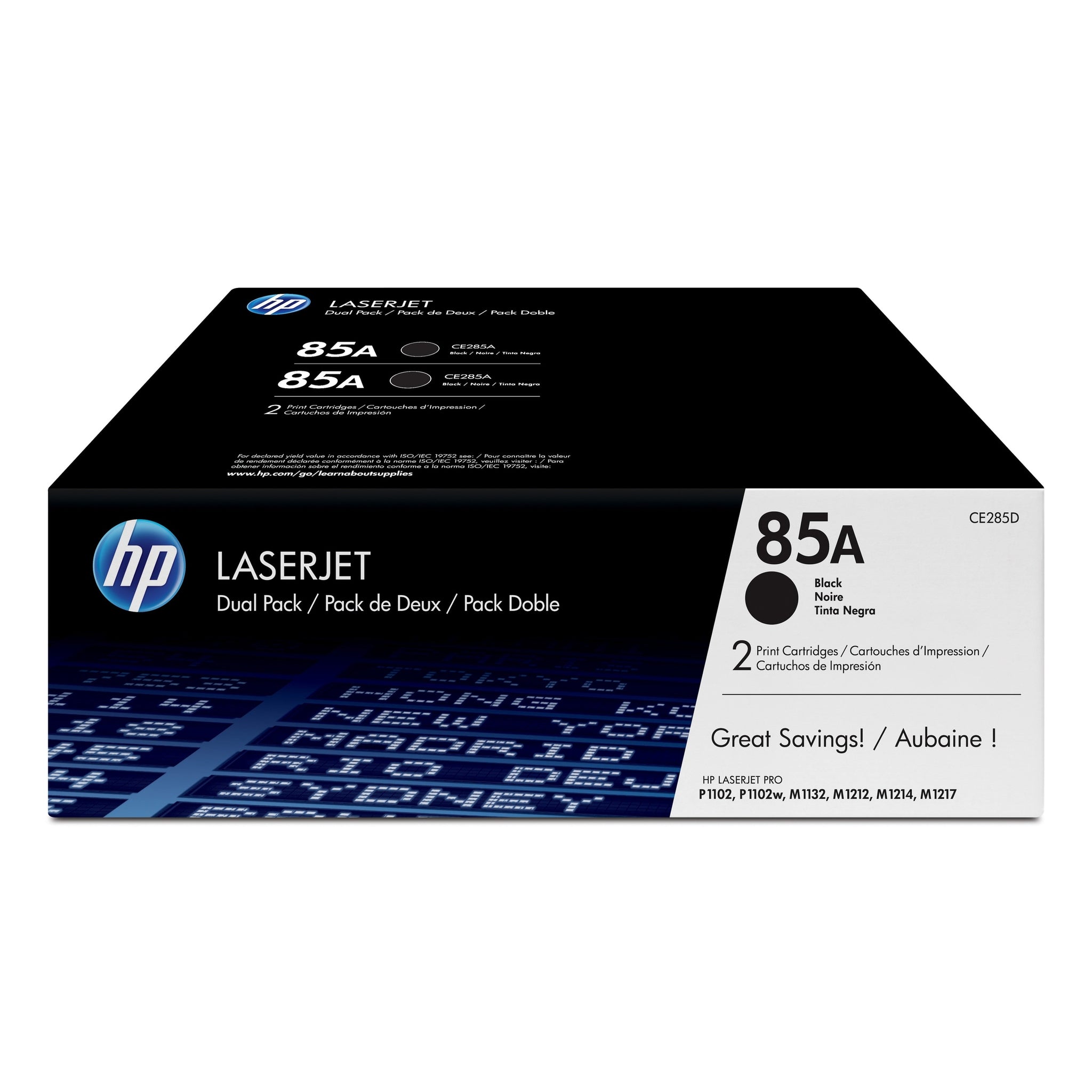 HP 85A original LaserJet Toner cartridge CE285AD black standard capacity 1.600 pages 2-pack HP