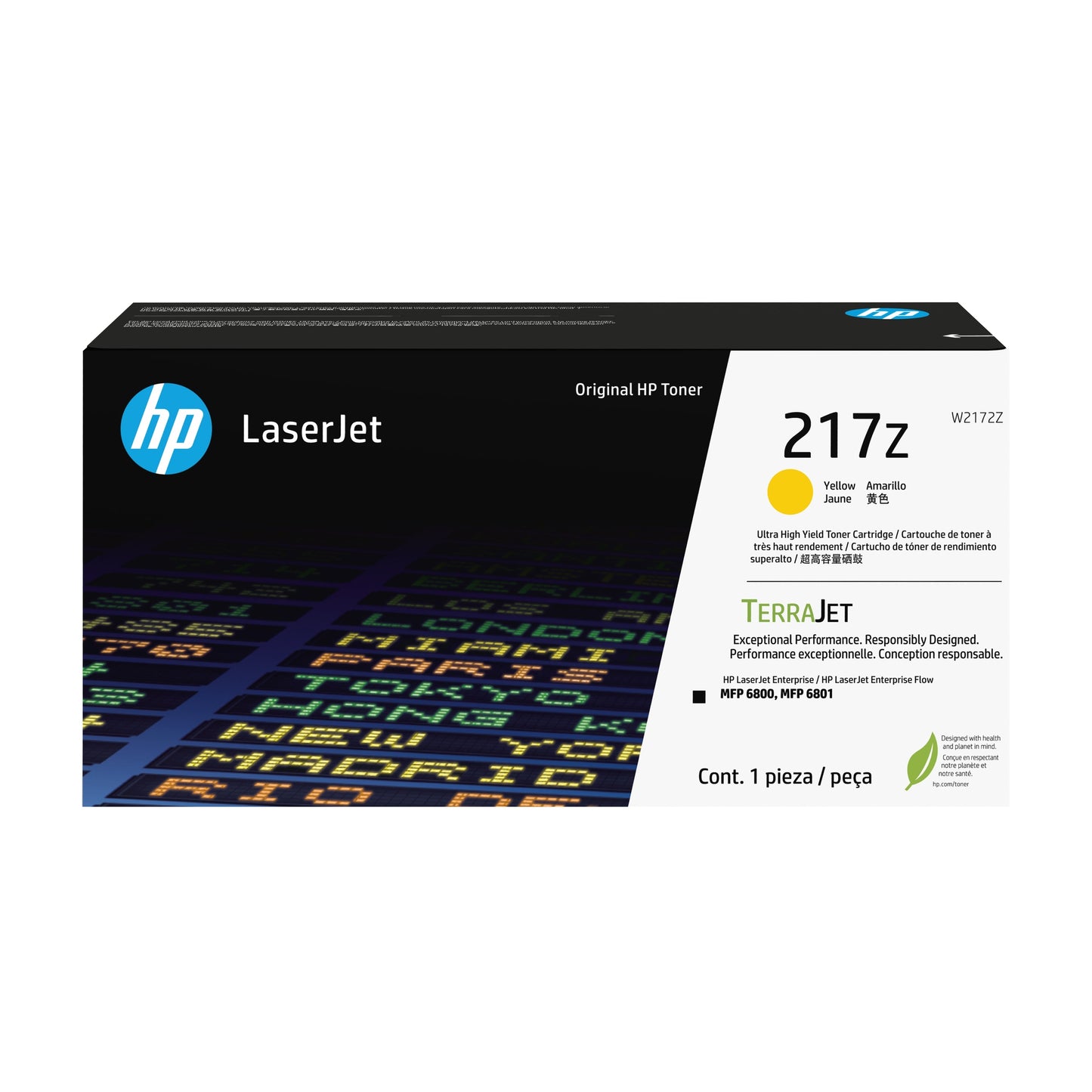 Toner original HP 217Z amarelo LaserJet, alta qualidade, desempenho confiável, compatível com impressoras HP LaserJet.