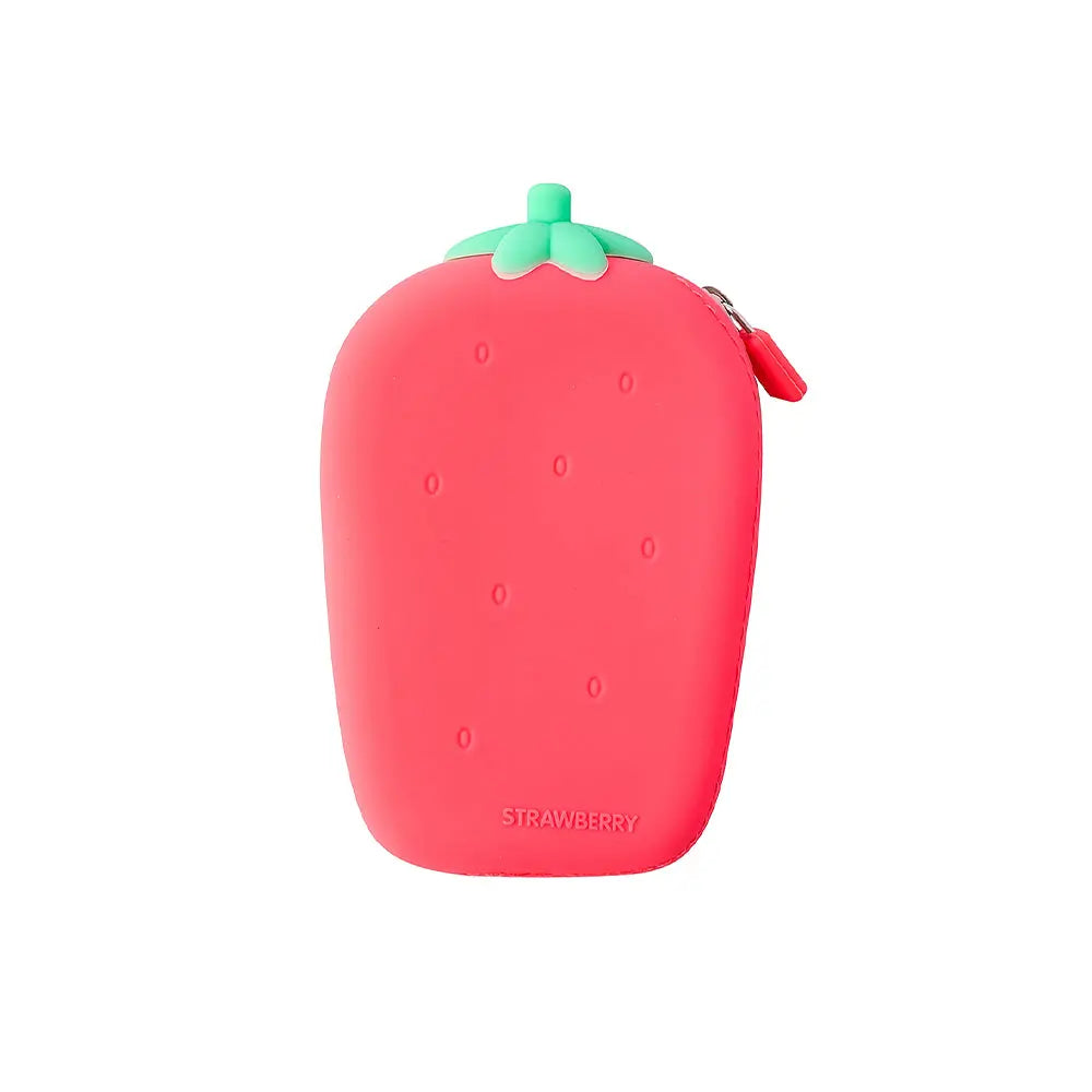 Porta moedas de silicone com desenho de morango, organizador prático e divertido, da marca IiGen, para bolsas e carteiras.