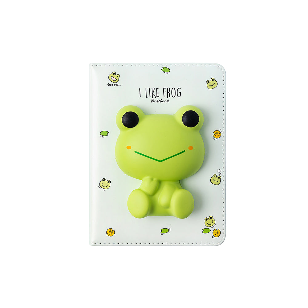 Bloco de notas squishy I Like Frog da IiGen com 128 folhas, tamanho 194x165mm, caderno divertido com capa de desenho de rã.