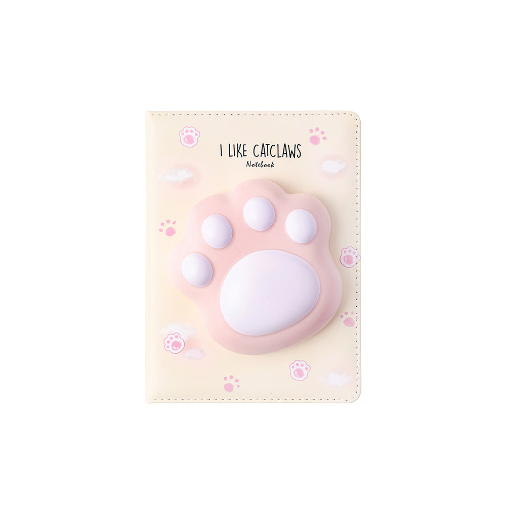 Bloco de notas squishy "I Like CatClaws" da IiGen, tamanho 194x165mm, com 128 folhas, design fofo de gato em capa.