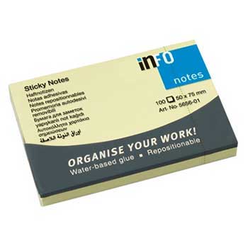Bluepixel Equipamentos e Serviços Informáticos Lda | Bloco de Notas Aderente Amarelo 5x7,5cm com 100 Folhas Infonotes Notas Aderentes
