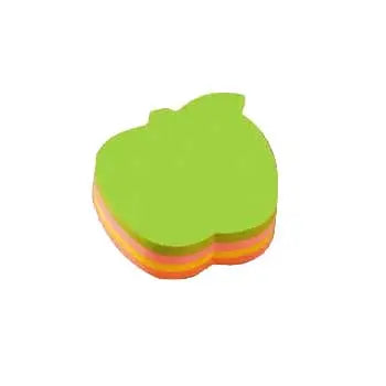 Notas aderentes Infonotes de maçã, bloco de 7x7cm com 200 folhas, ideal para anotações rápidas e fixas.