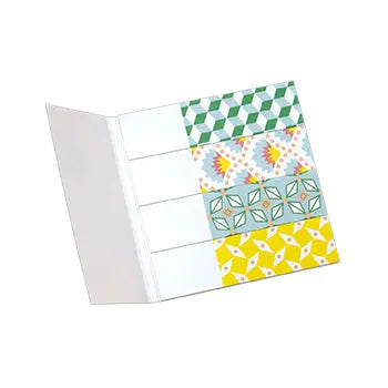 Separadores adesivos Petit Pan verdes da Infonotes, notas aderentes em formato de flags, 18x70mm, pacote com 100 unidades.