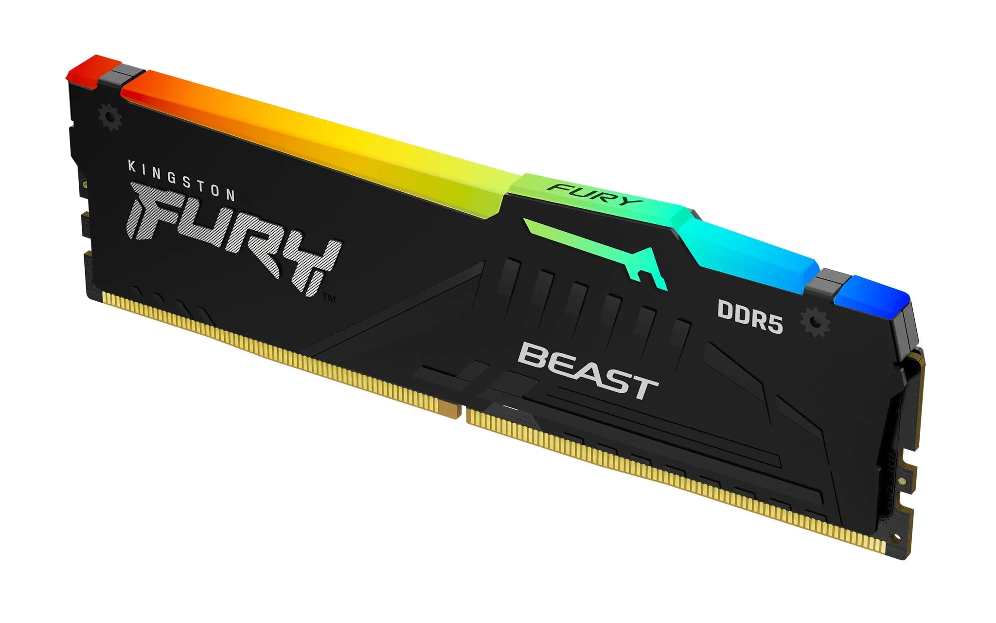 Memória Kingston DDR5 Fury Beast RGB de 16GB, 6000MT/s, CL30, para desktop, com iluminação RGB.