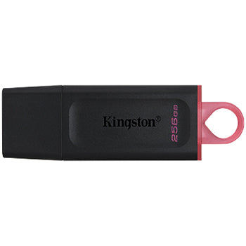 Pen drive USB 3.2 Kingston DataTraveler Exodia de 256GB em preto, dispositivo de armazenamento portátil com conexão rápida.