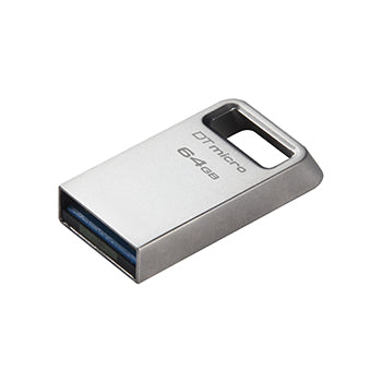 Pen drive Kingston USB-A 3.2 64GB Gen2 DataTraveler Micro, alta velocidade, compacto e resistente para armazenamento de dados.