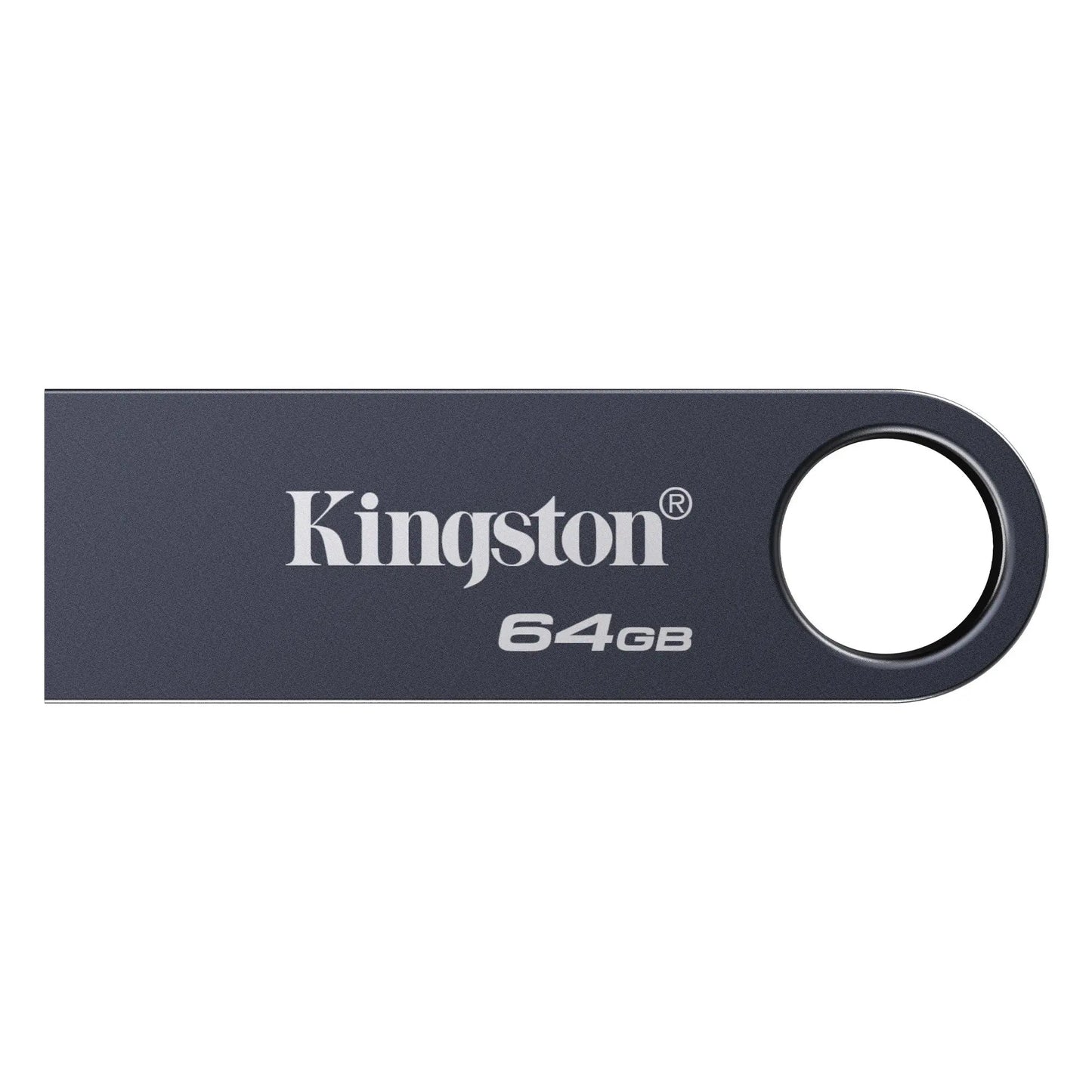 Pendrive Kingston DataTraveler SE9 G3 de 64GB, USB 3.2, com acabamento em níquel escuro, alta velocidade de transferência.