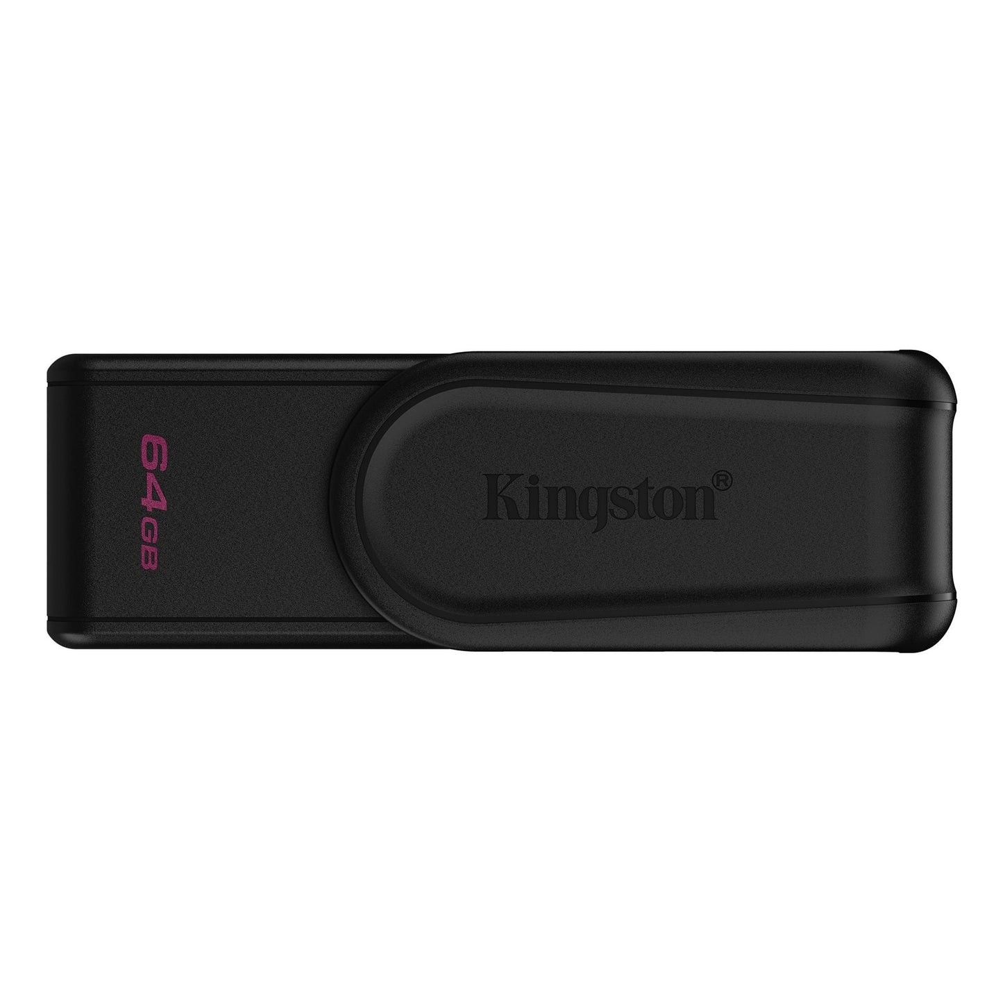Pendrive Kingston DataTraveler Exodia S Preto de 64GB USB 3.2, compacto e resistente, com conector USB na cor preta.