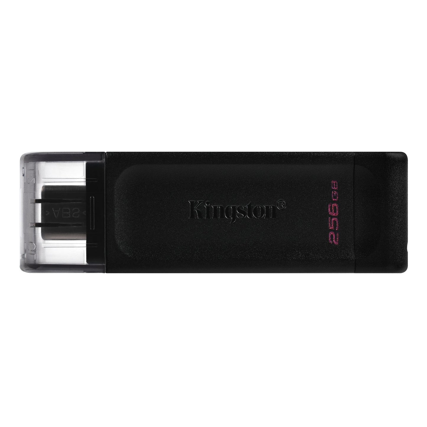Pendrive Kingston DataTraveler 70 256GB USB-C 3.2 Gen 1 com design compacto e alta velocidade de transferência de dados.