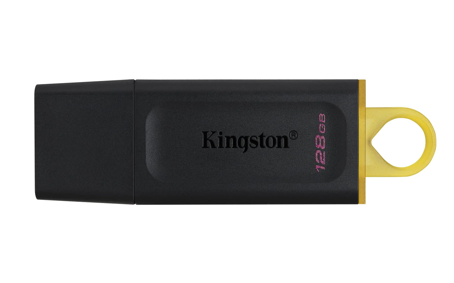 Pendrive Kingston DataTraveler Exodia preto de 128GB USB 3.2 Gen1, compacto e portátil para armazenamento de dados.