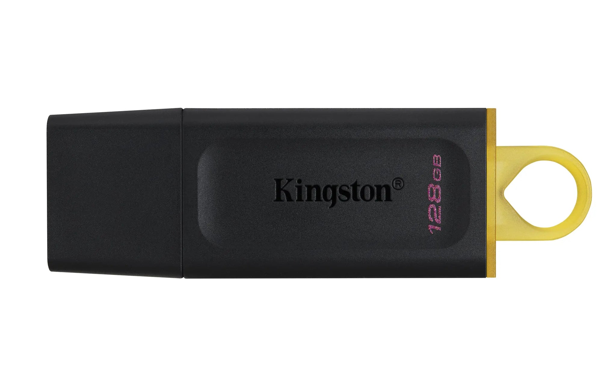 Pendrive Kingston DataTraveler Exodia preto de 128GB USB 3.2 Gen1, compacto e portátil para armazenamento de dados.