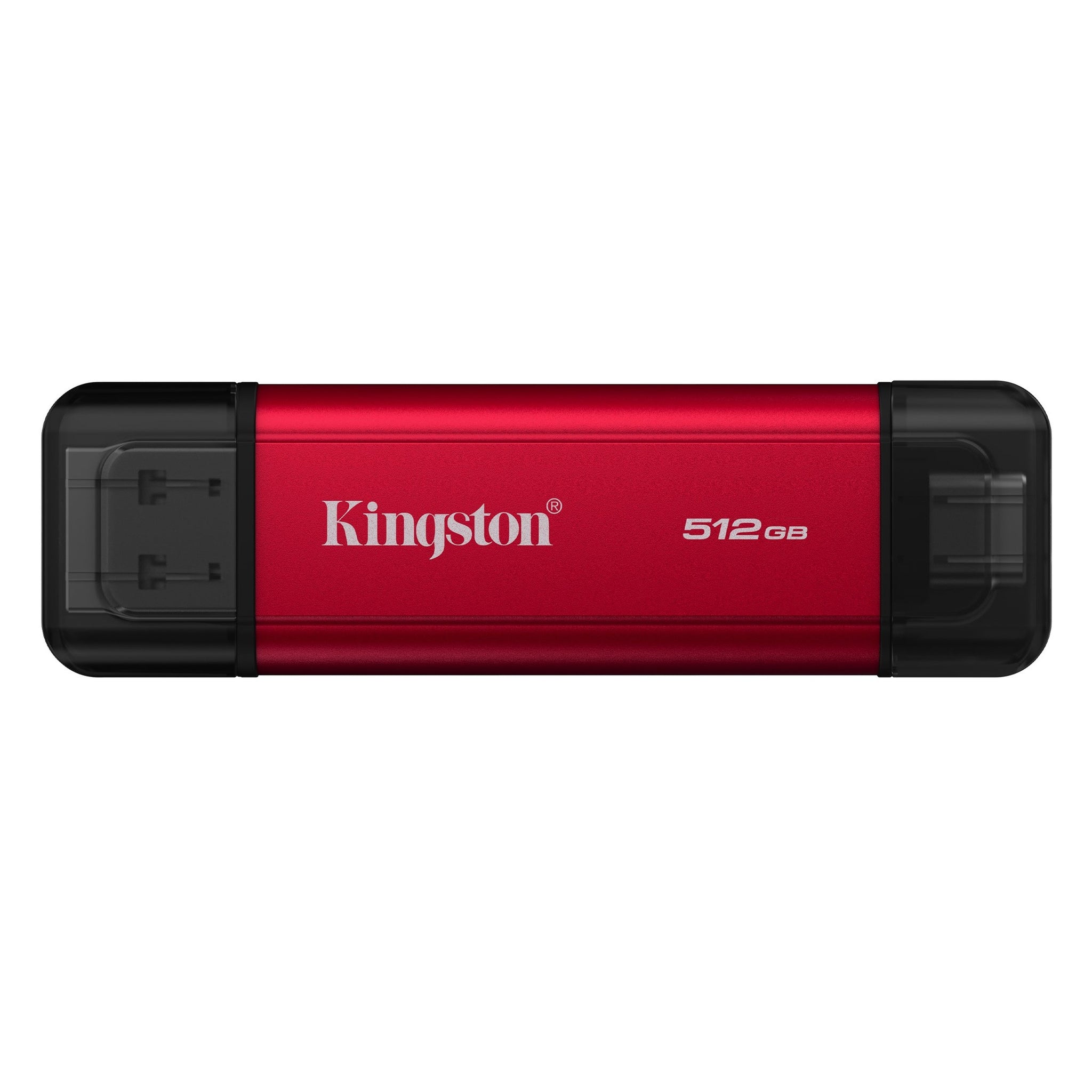 SSD portátil Kingston 512GB Dual USB-A/C, externa, com velocidade até 1050MB/s, para armazenamento rápido e confiável.