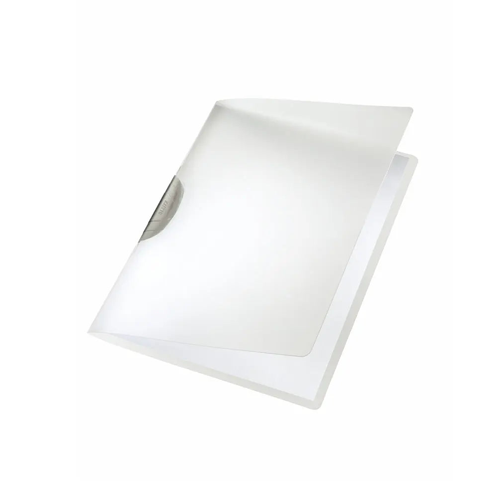 Classificador lateral Leitz Color Clip Cinza para organização de documentos com clipes de cores vibrantes e design prático.