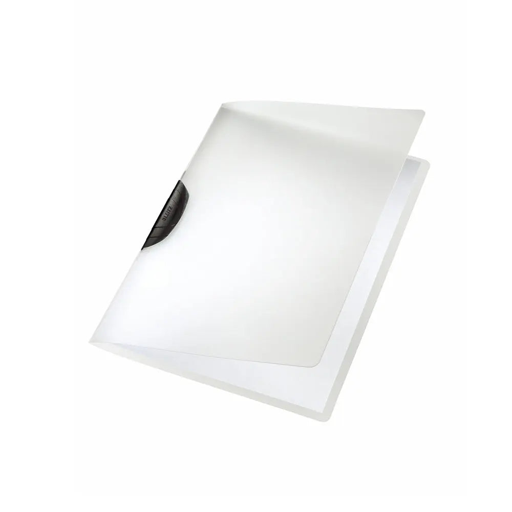Classificador Clip Lateral Leitz Color Clip Preto para organização de documentos, com clipes coloridos e design compacto.