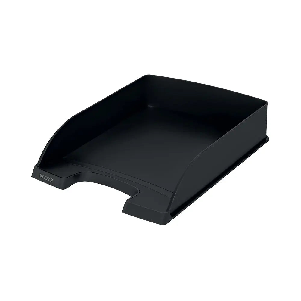 Tabuleiro para secretária Leitz Recycle preto opaco, organizador de escritório com espaço para itens e papel.